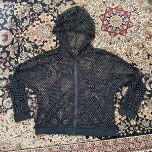 Mesh zip up hoodie